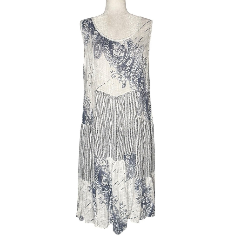 Beyond Capri One Size Dress Gauzey Lagenlook Cottage Patchwork Lightweight